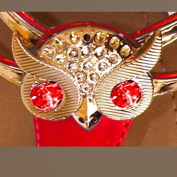 Gem Studded Open Back Synthetic Leather Flat Thong - Picture 8 of 8